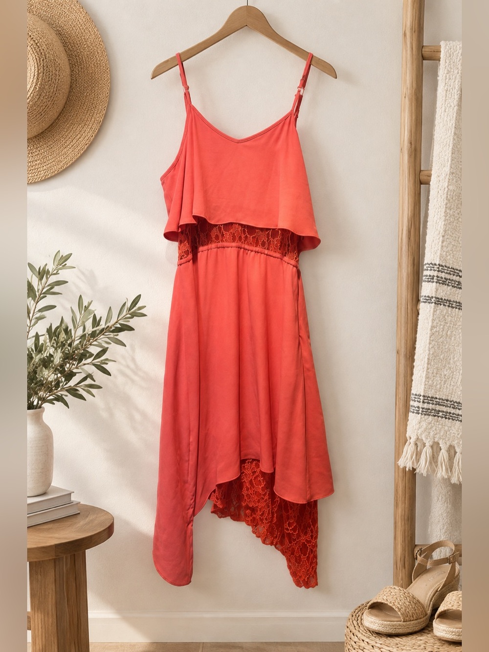 Bebe Sundress with lace mid section